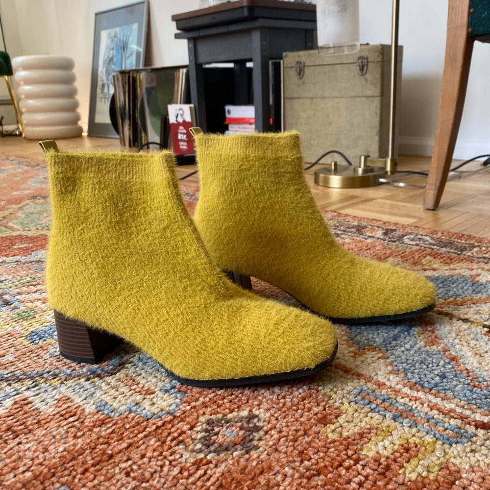 NEVER worn TIJN booties. Mustard color works for all seasons. Light and comfy